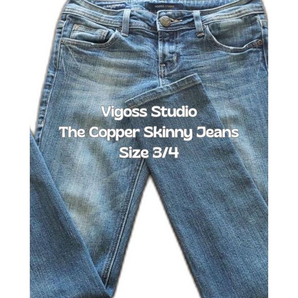 Vigoss Denim - Vigoss Studio - The Copper Skinny Jeans - Blue Wash - Women Size 3/4